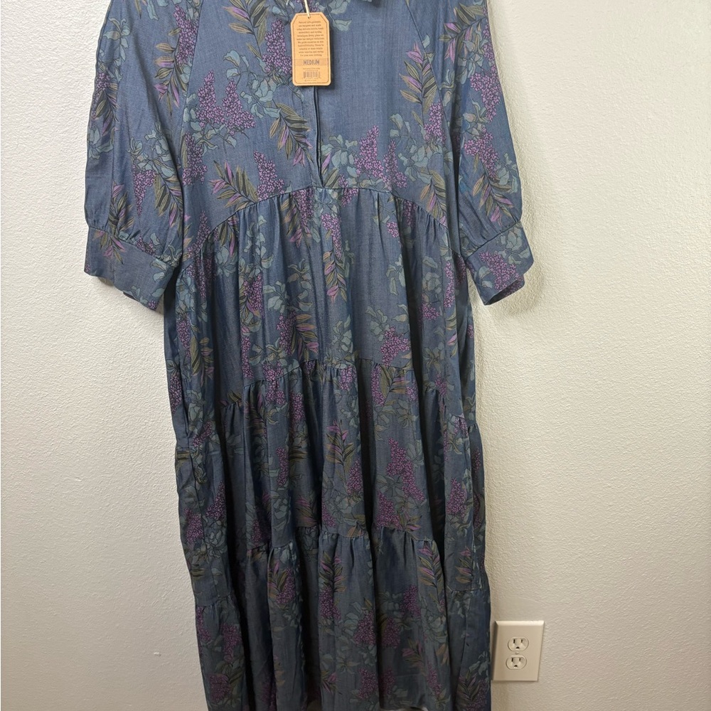 NWT-Natural Life Tiered Floral Dress Size Medium - Picture 8 of 8